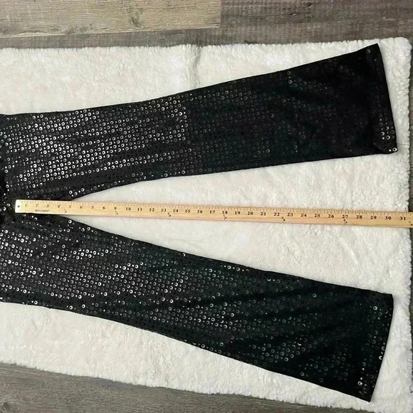 Vintage Y2K 2000s Cavaricci Black Sequin Bootcut Pants Size 5 Waist 28” - Picture 13 of 16